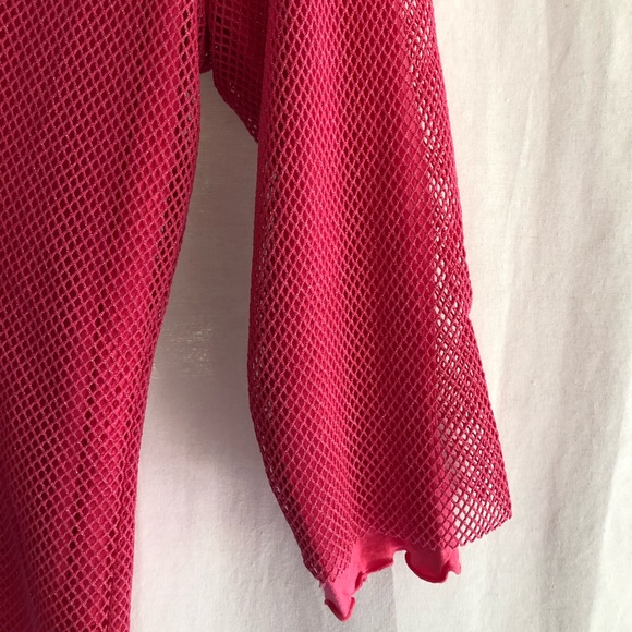 Anthropologie One Girl Who Pink Mesh Top - Picture 6 of 8